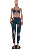 Fashion Casual Tassel Positioning Printing Pants Sets AYA7023