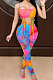 Peacock Blue Digital Printing Sling Tube Iashing Fashion Sexy Jumpsuits SZS8114-3