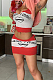 Red Color Matching Cute Letter Vest Short Skirts Two Piece MK057-2