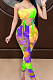 Purple Digital Printing Sling Tube Iashing Fashion Sexy Jumpsuits SZS8114-2