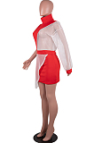 White  Women Round Neck Spliced Sexy Fashion Dress SZS8046-5