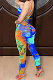 Orange Digital Printing Sling Tube Iashing Fashion Sexy Jumpsuits SZS8114-1