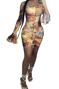 Women Sexy A Word Shoulder Mini Dress AYW1011