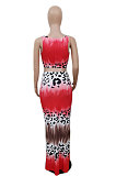 Women's Summer Fashion Gradient Printing Sleeveless Tank Skirts Sets XT8896