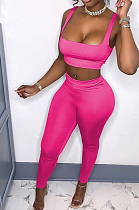 Rose Red Fashion Casual Tank Long Pants Two Piece MN8376-2