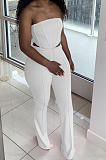 White Euramerican Sexy Tops Strapless Back With Zipper Long Pant Sets WY6820-1