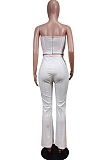 Orange Euramerican Sexy Tops Strapless Back With Zipper Long Pant Sets WY6820-2