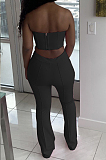 White Euramerican Sexy Tops Strapless Back With Zipper Long Pant Sets WY6820-1