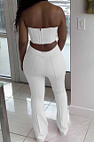 Orange Euramerican Sexy Tops Strapless Back With Zipper Long Pant Sets WY6820-2