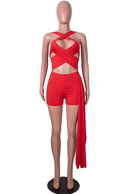 Black Srtapless Halter Neck Fashion Sexy Jumpsuits SZS8100-2