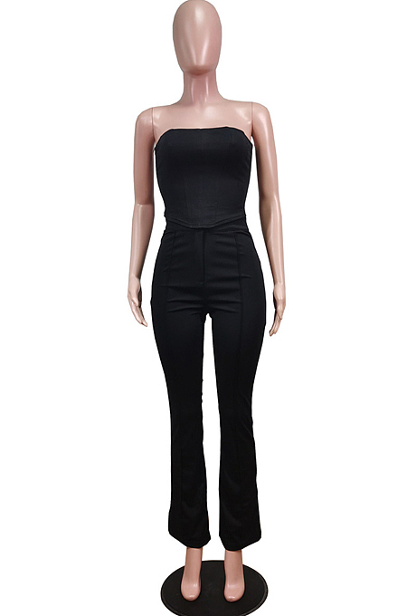 Orange Euramerican Sexy Tops Strapless Back With Zipper Long Pant Sets WY6820-2