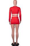 Red Strapless Tie The Rope V Neck Sexy Fashion Three Piece SZS8063-1