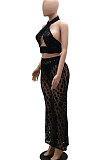 Black Polka Dot Mesh Sexy Pants Sets YF9096-1