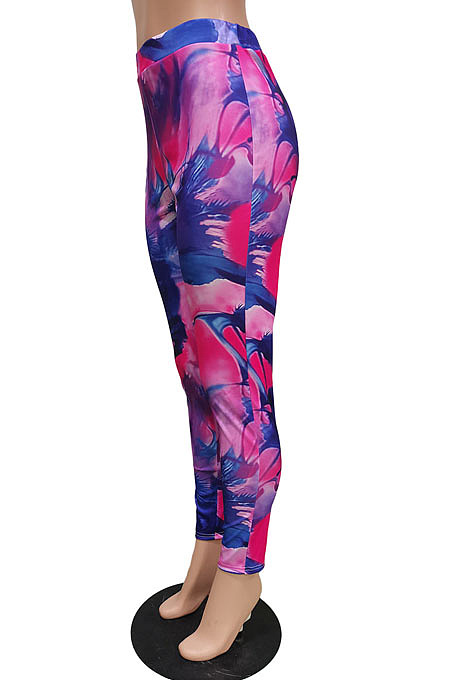 Purple Red Print Bottoms Long Pants BBN179-1