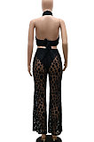 Black Polka Dot Mesh Sexy Pants Sets YF9096-1