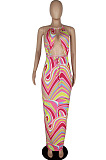 Colorful Sexy Halter Neck Backless Fashion Long Dress QC631