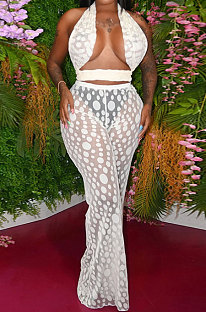 White Polka Dot Mesh Sexy Pants Sets YF9096-2