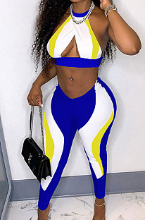 Blue Euramerican Women Trendy Casual Sprot Sexy Pants Sets GLS10010-1