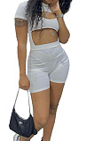 Orange Night Club Sexy Holow Out Shorts Two Piece FH168-2
