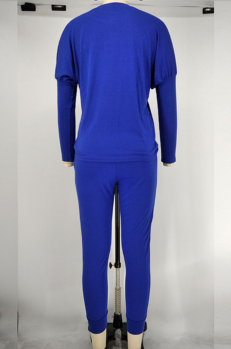Grey Pure Color Long Sleeve T Shirt Long Pants Casual Sports Sets X9320-4