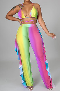 Yellwo Club Sexy Women Halter Neck Bikini Three Sets KA7181-1