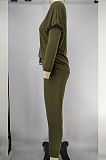 Red Pure Color Long Sleeve T Shirt Long Pants Casual Sports Sets X9320-3