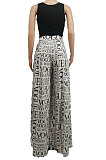 Casual Fashion Print High Waist Wide-Legged Pants SDE3109-1