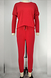 Grey Pure Color Long Sleeve T Shirt Long Pants Casual Sports Sets X9320-4
