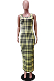 Colorful Graffiti Print U Neck Slim Fitting Tank Long Dress WY6824-1