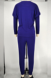 Red Pure Color Long Sleeve T Shirt Long Pants Casual Sports Sets X9320-3
