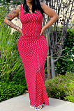 Colorful Graffiti Print U Neck Slim Fitting Tank Long Dress WY6824-1