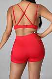 Royal Blue Sexy Bud Silk Chest Holder Condole Belt Strapless Shorts Two Piece QZ5292-3