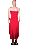 Purple Pure Color Strapless Cloak Long Pants Two Piece C3059-2