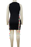 Black Women Club Sleeveless Bandage Hollow Out Mini Dress MY9904