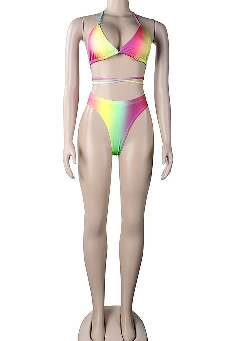 Yellwo Club Sexy Women Halter Neck Bikini Three Sets KA7181-1