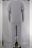 Red Pure Color Long Sleeve T Shirt Long Pants Casual Sports Sets X9320-3
