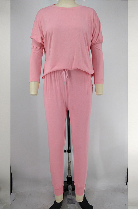 Royal Blue Pure Color Long Sleeve T Shirt Long Pants Casual Sports Sets X9320-7