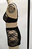 Black Sexy Bud Silk Chest Holder Condole Belt Strapless Shorts Two Piece QZ5292-1