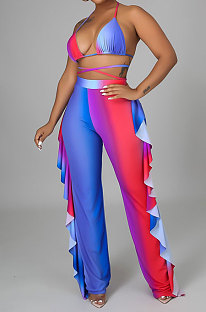 Blue Club Sexy Women Halter Neck Bikini Three Sets KA7181-2