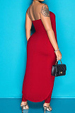 Purple Pure Color Strapless Cloak Long Pants Two Piece C3059-2