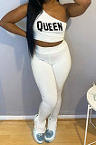 Red Fashion Women Pure Color Oblique Shoulder Pants Sets DLY8010-2