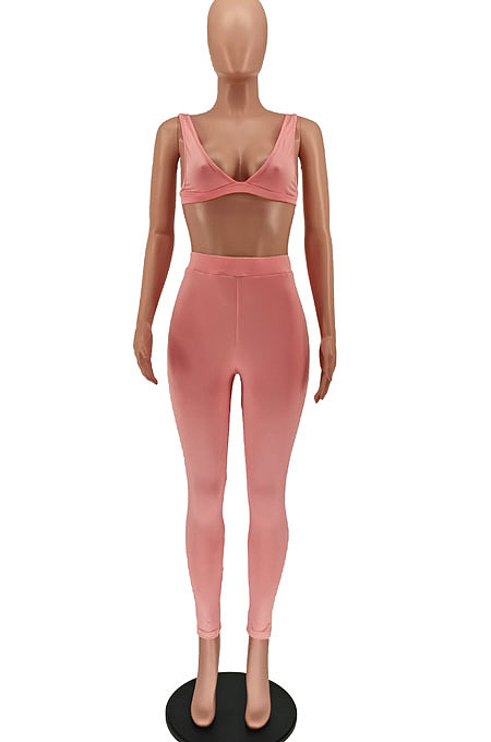 Fashion Sexy Backless Pure Color Pants Sets SMY8075