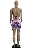 Pink Trendy Sexy Swimwear Printing Skirts Sets DLY8017-1