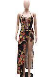 Condole Belt Sleeveless Printing Cute Halter Neck Jumpsuits Skirts Sets YF9110