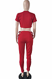 Black Night Club Round Neck Hollow Out Short Sleeve Dew Waist Long Pants Two Piece L0354-1