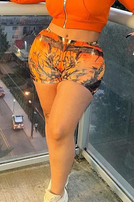 As Shown Summer Print Mid Waist Hot Pants Beach Shorts ZDD31156