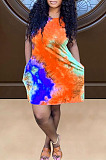 Red Positioning Print Cute Round Neck Sleeveless Loose Dress F88374-3