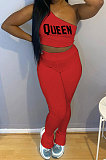 White Fashion Women Pure Color Oblique Shoulder Pants Sets DLY8010-1