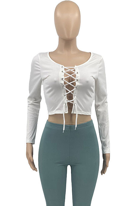 Pink Autumn Winter Women  Screw Thread Pure Color Long Sleeve T Shirts AD0702-2