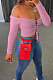 Pink Autumn Winter Women  Screw Thread Pure Color Long Sleeve T Shirts AD0702-2